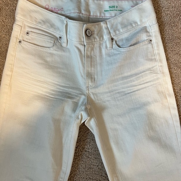 LILLY Pulitzer Women’s White “Babe” Bootcut Jeans Size 2 - Picture 3 of 15